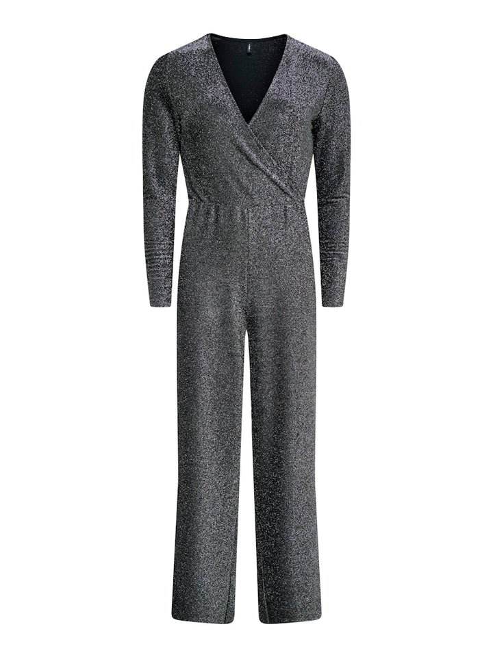 Onlrich L/s Glitter Jumpsuit Jrs - Zilverkleurig