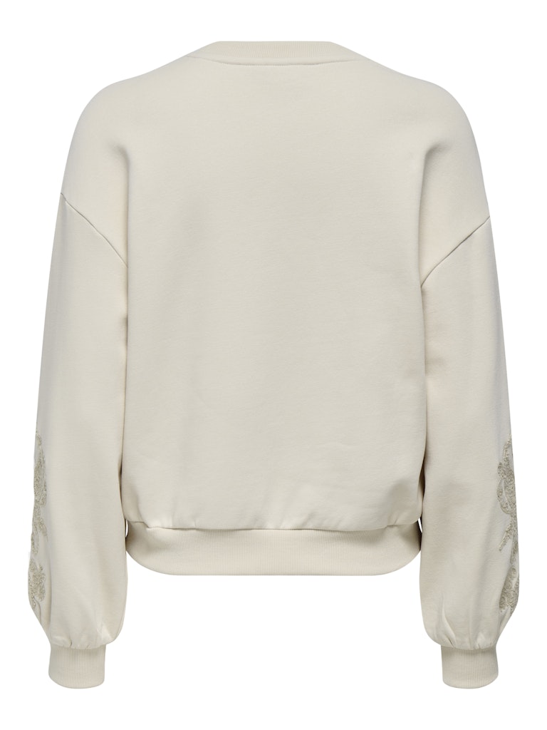 Onlbrooklyn L/s Embroidery Box Swt - Ecru