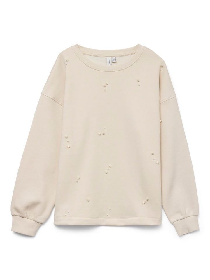 Vmfatilda L/s Sweatshirt Jrs Btq - Ecru