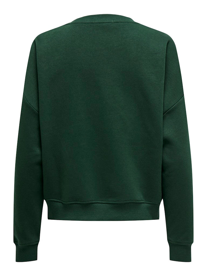 Onlsweat Life L/s Crew O.size State Noos - Donkergroen