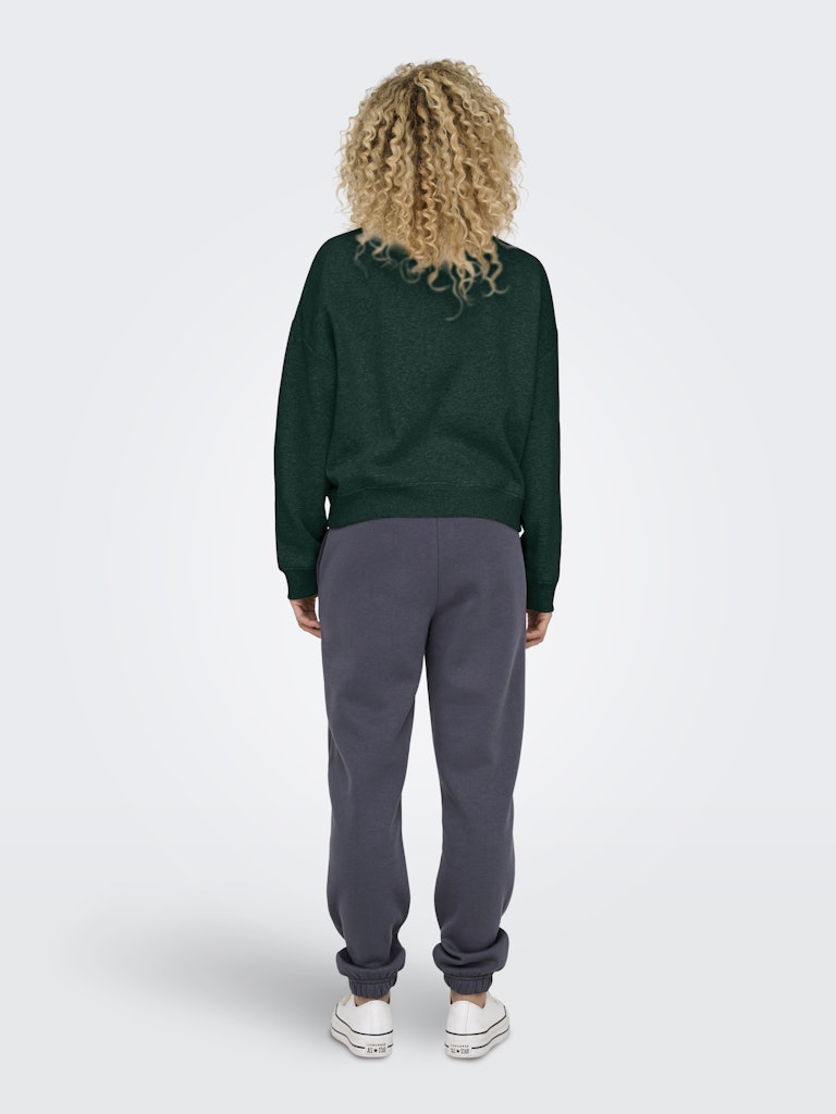 Onlsweat Life L/s Crew O.size State Noos - Donkergroen