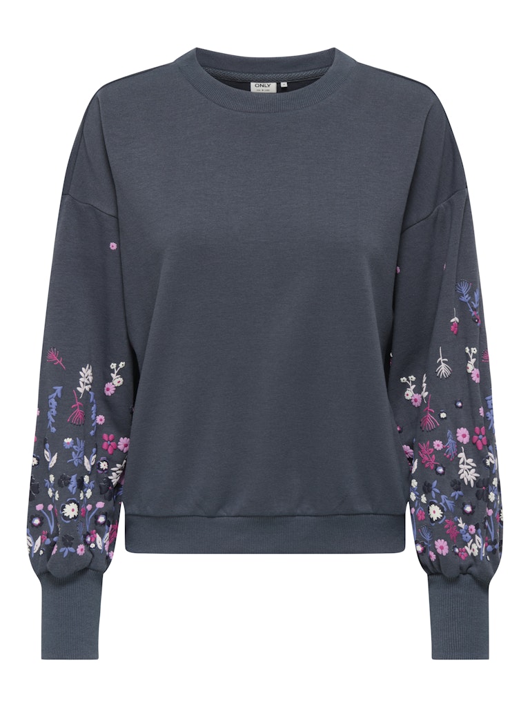 Onlbrooke L/s O-neck Flower Swt Noos - Rafblauw