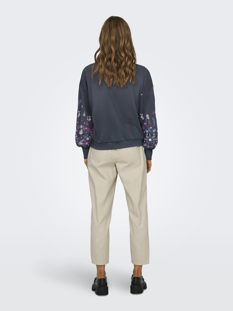 Onlbrooke L/s O-neck Flower Swt Noos - Rafblauw
