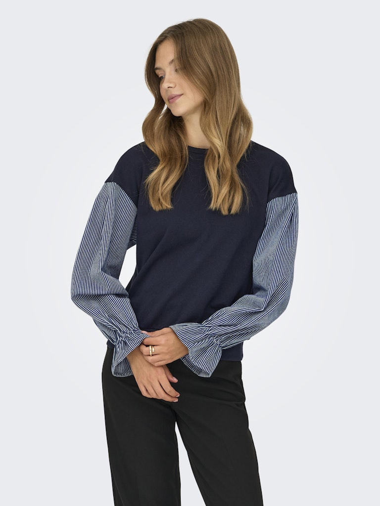 Onlnina Ls O-neck Mic Cs Sweat - Navy