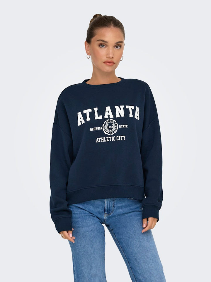 Onlsweat Life L/s Crew O.size State Noos - Navy