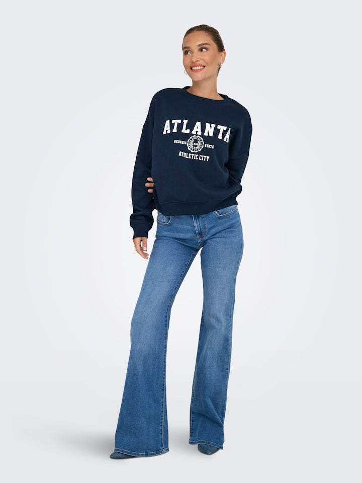 Onlsweat Life L/s Crew O.size State Noos - Navy