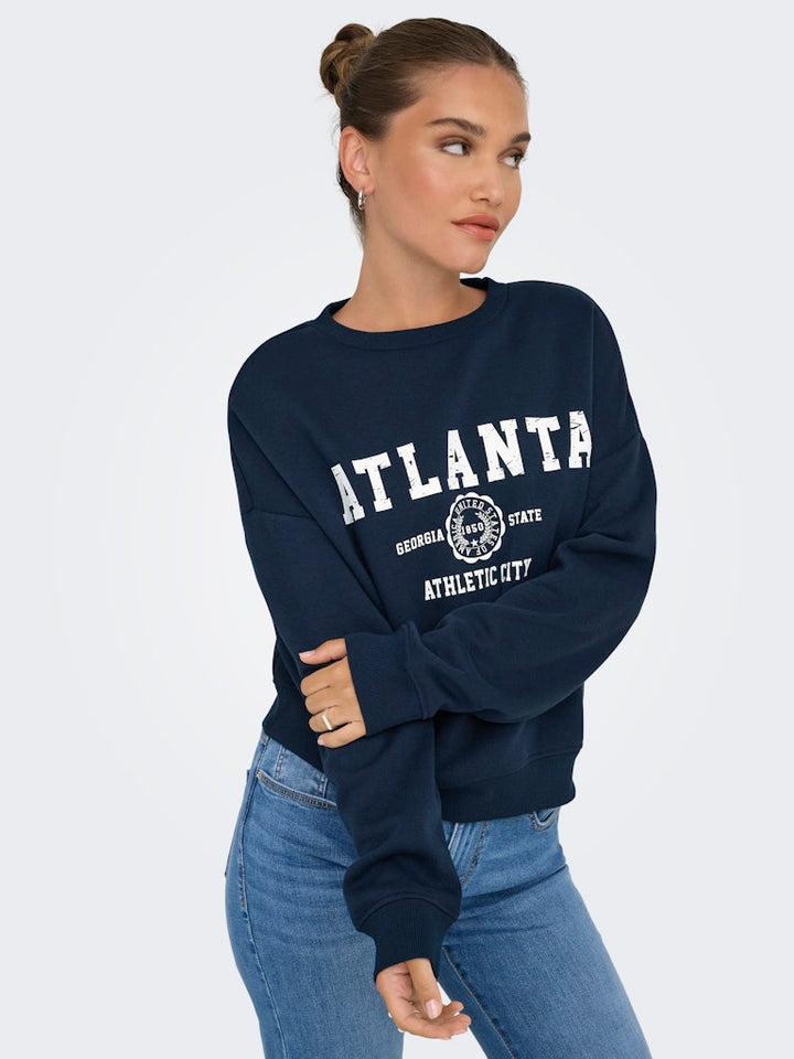 Onlsweat Life L/s Crew O.size State Noos - Navy