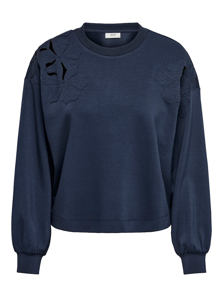 Jdyaura L/s Shoulder Detail Sweat Jrs - Navy