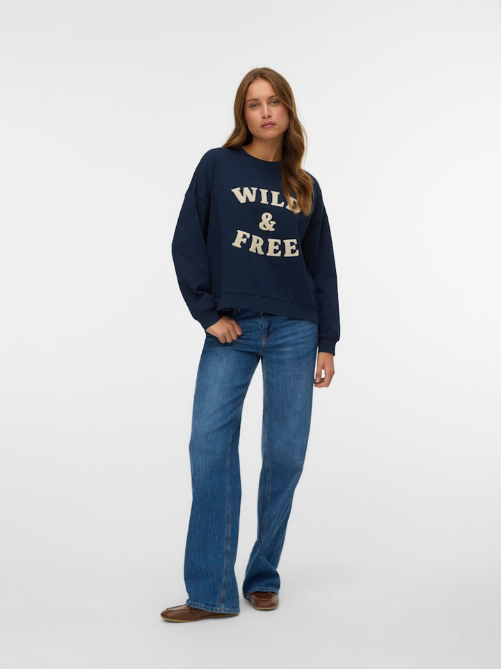 Vmgenesis L/s Sweatshirt Jrs Btq Fr Ga - Navy