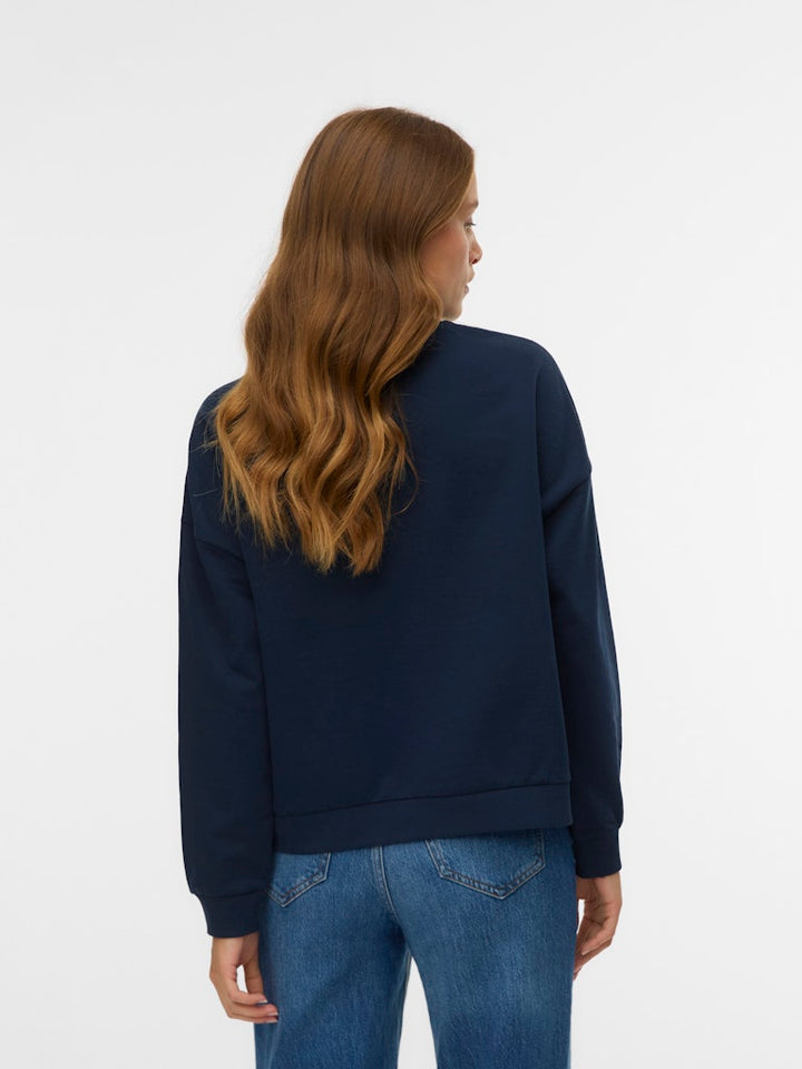 Vmgenesis L/s Sweatshirt Jrs Btq Fr Ga - Navy