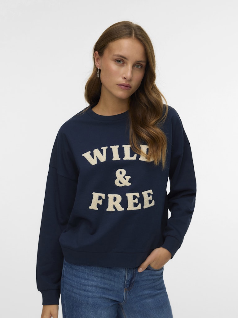 Vmgenesis L/s Sweatshirt Jrs Btq Fr Ga - Navy
