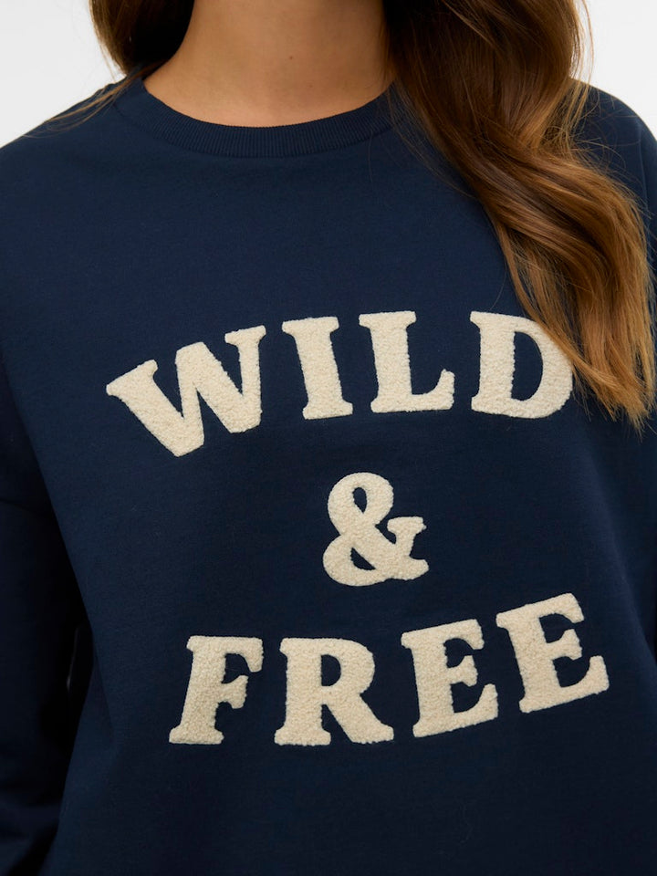 Vmgenesis L/s Sweatshirt Jrs Btq Fr Ga - Navy