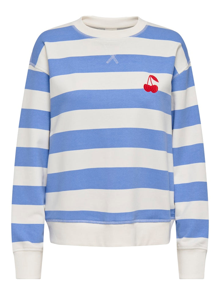 Jdybetina Ls Ebroidery Sweat - Blauw Dessin