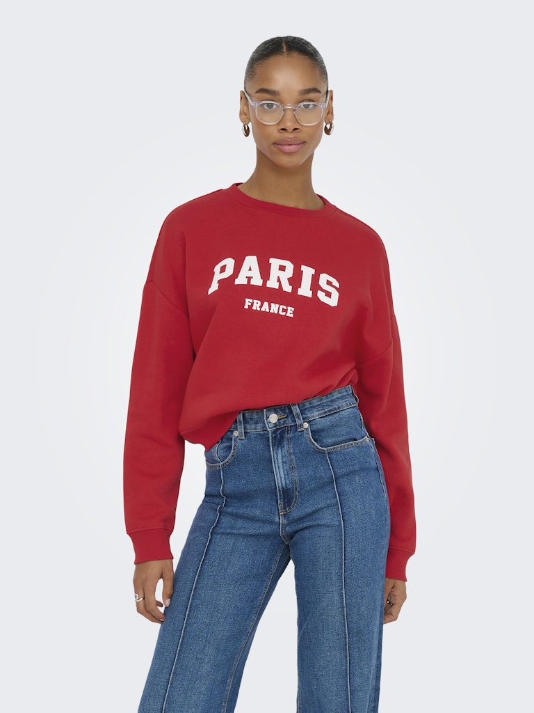 Onlsweat Life L/s Crew O.size State Noos - Rood