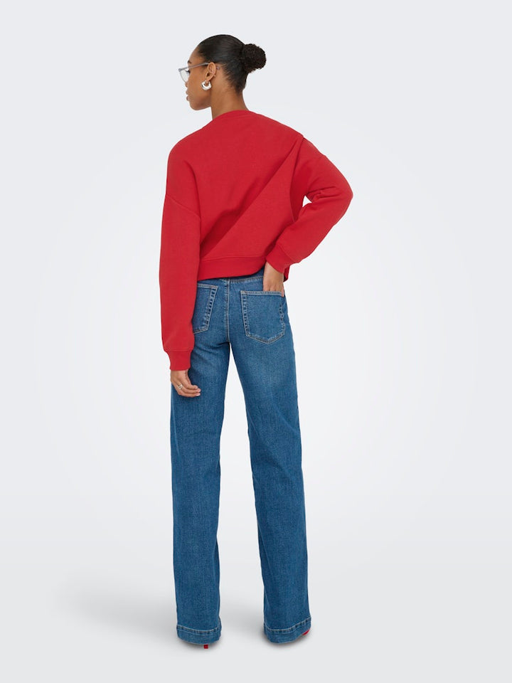 Onlsweat Life L/s Crew O.size State Noos - Rood