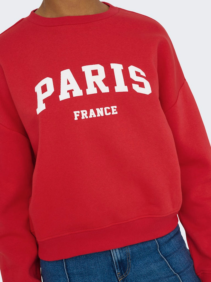 Onlsweat Life L/s Crew O.size State Noos - Rood
