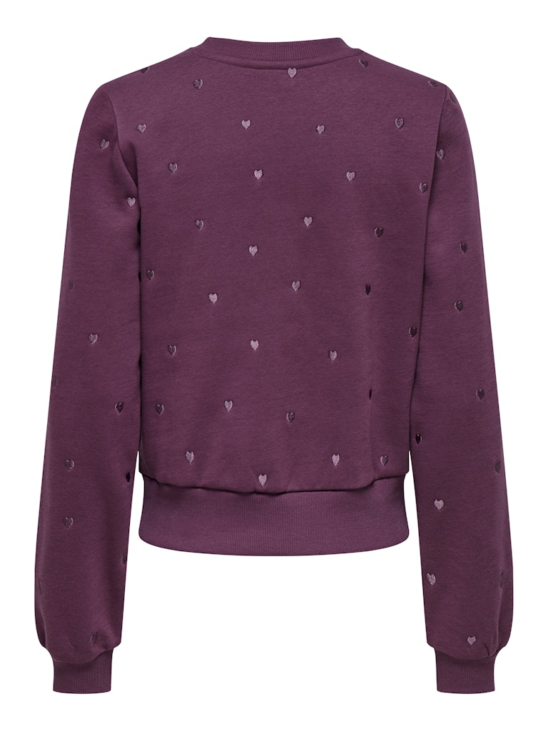 Onlatika L/s O-neck Glitter Emb. Box Swt - Bordeaux