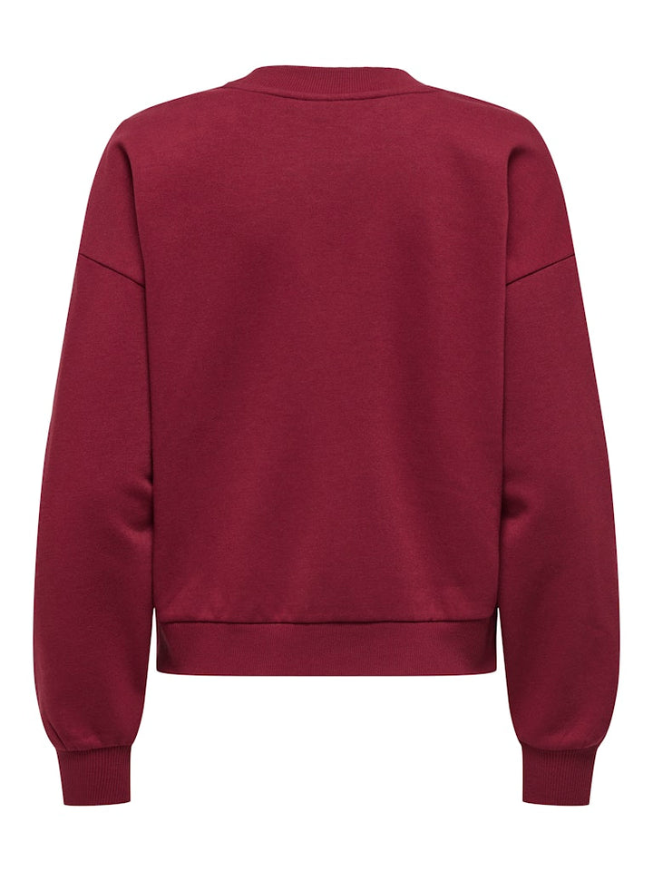 Onljo L/s Print Box Bf Swt - Bordeaux
