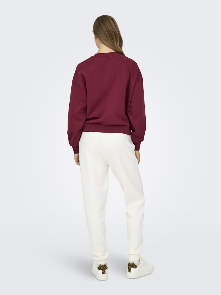 Onljo L/s Print Box Bf Swt - Bordeaux