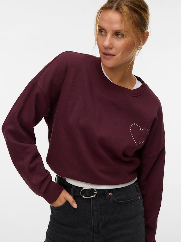 Vmlotte Trina Ls Sweat Box Ga Bf - Bordeaux