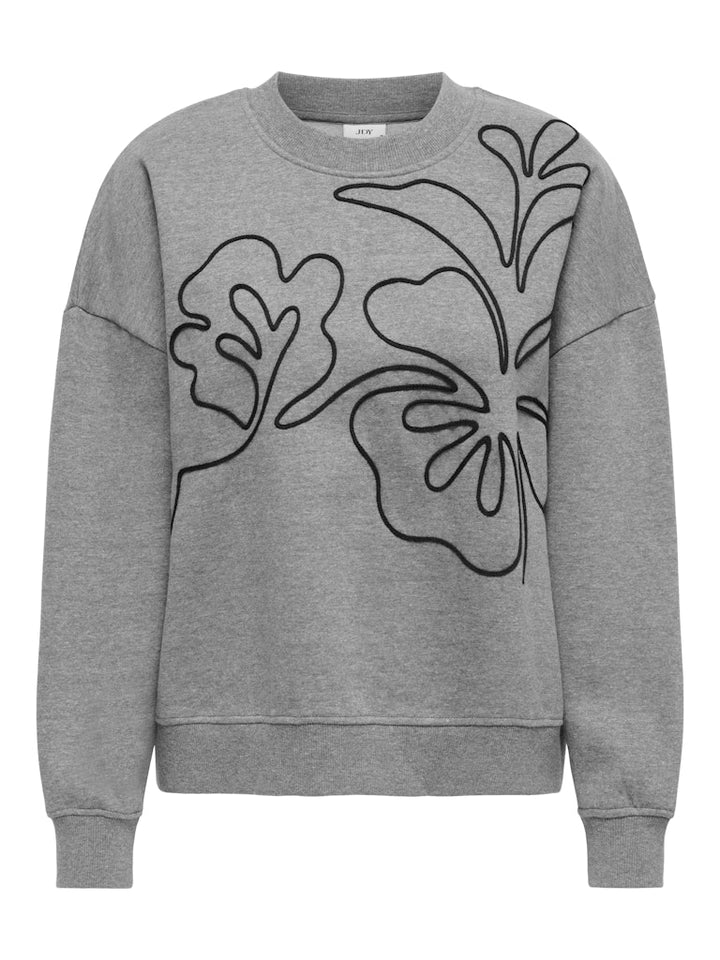 Jdycanoa L/s Emb Sweat Jrs Noos - Grijs Dessin