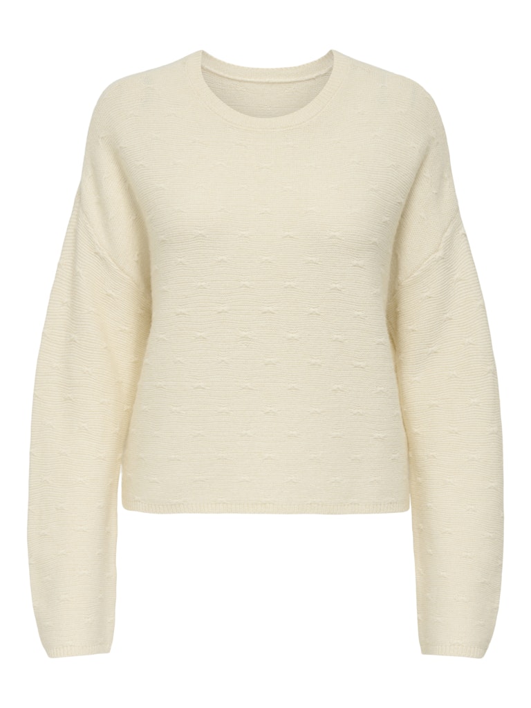 Onlkatia Ls Structure O-neck Cc Knt - Off-white