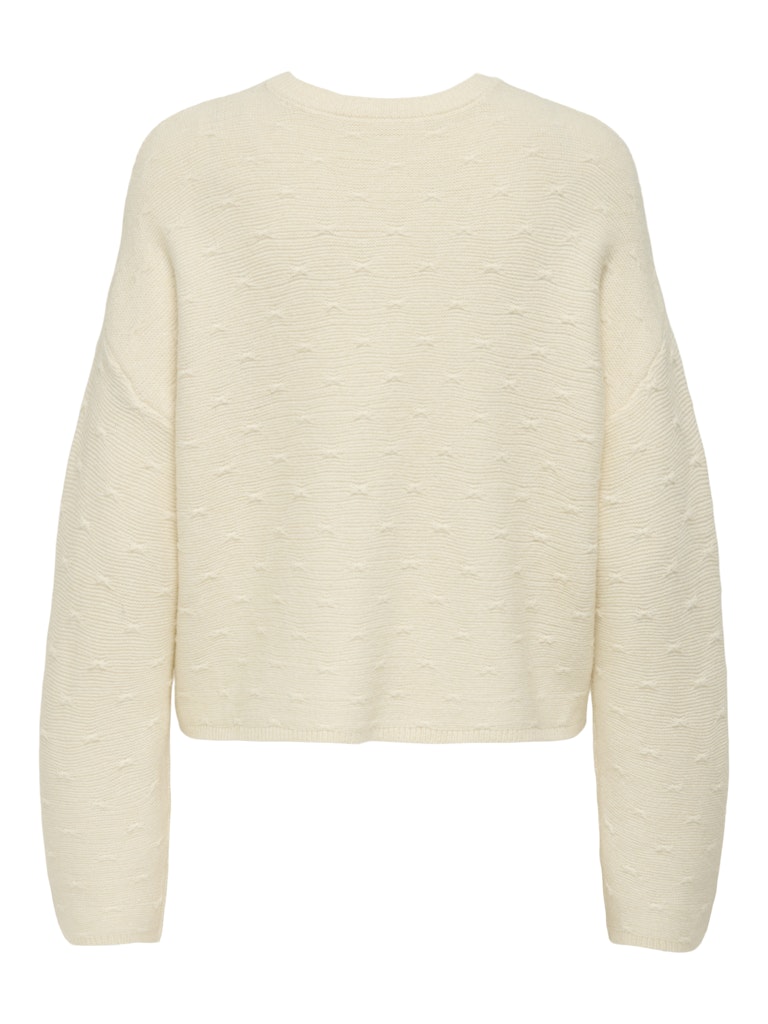 Onlkatia Ls Structure O-neck Cc Knt - Off-white