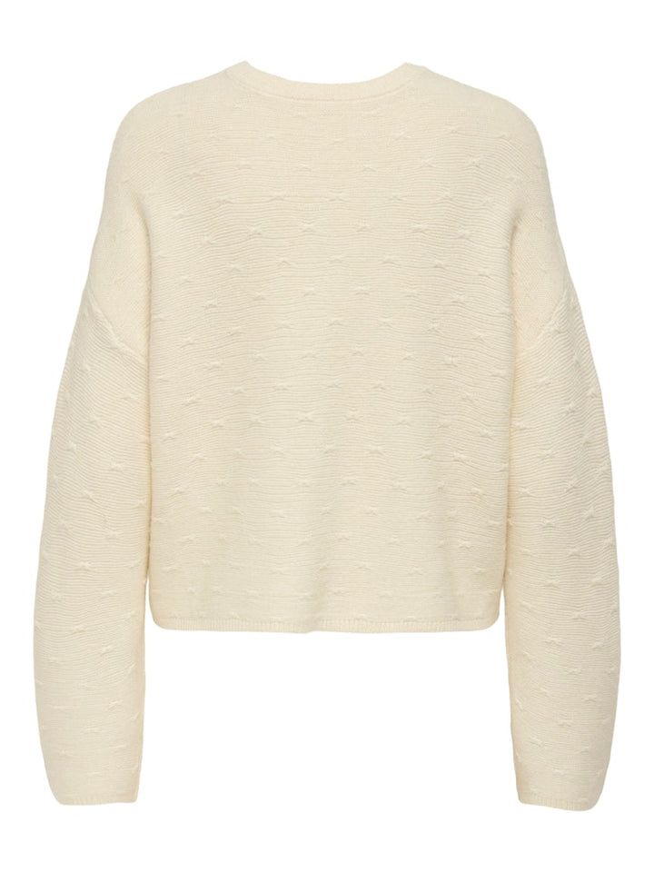 Onlkatia Ls Structure O-neck Cc Knt - Off-white