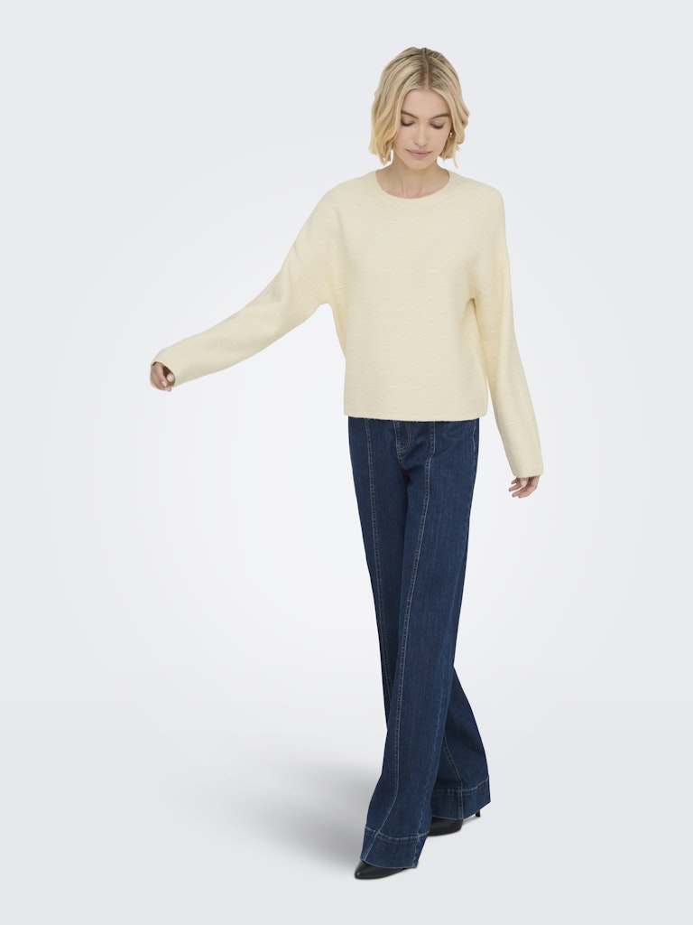 Onlkatia Ls Structure O-neck Cc Knt - Off-white