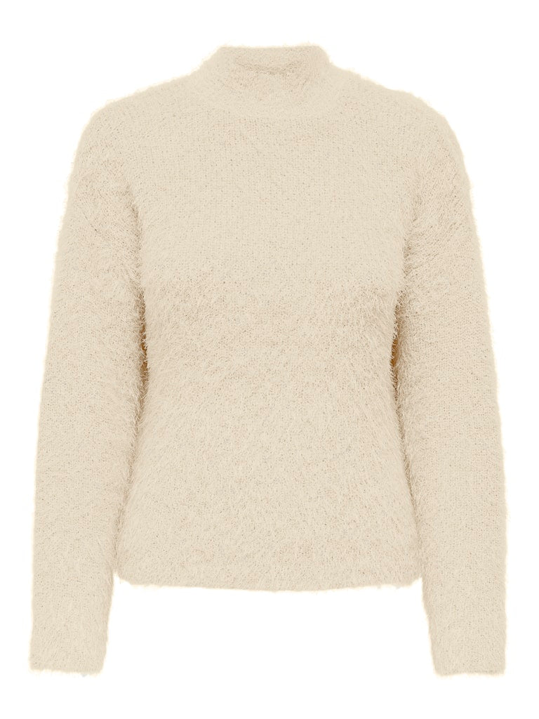 Onllulu Ls Rib Highneck Cc Knt - Off-white