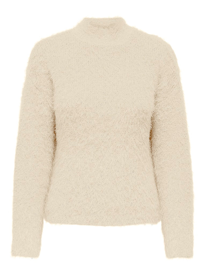 Onllulu Ls Rib Highneck Cc Knt - Off-white