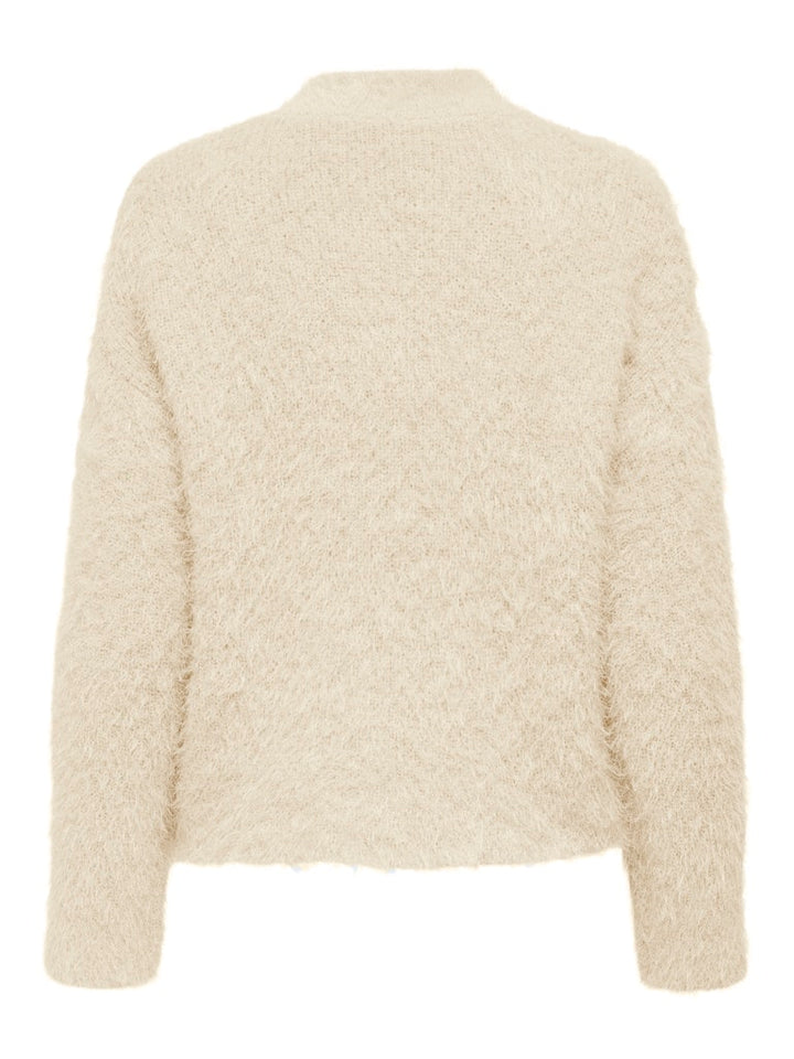 Onllulu Ls Rib Highneck Cc Knt - Off-white