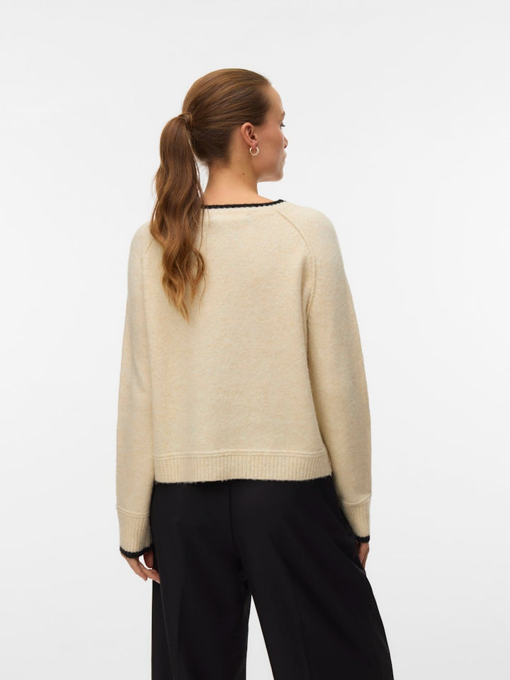 Vmaquarius Ls O-neck Raglan Pullover Bf - Ecru
