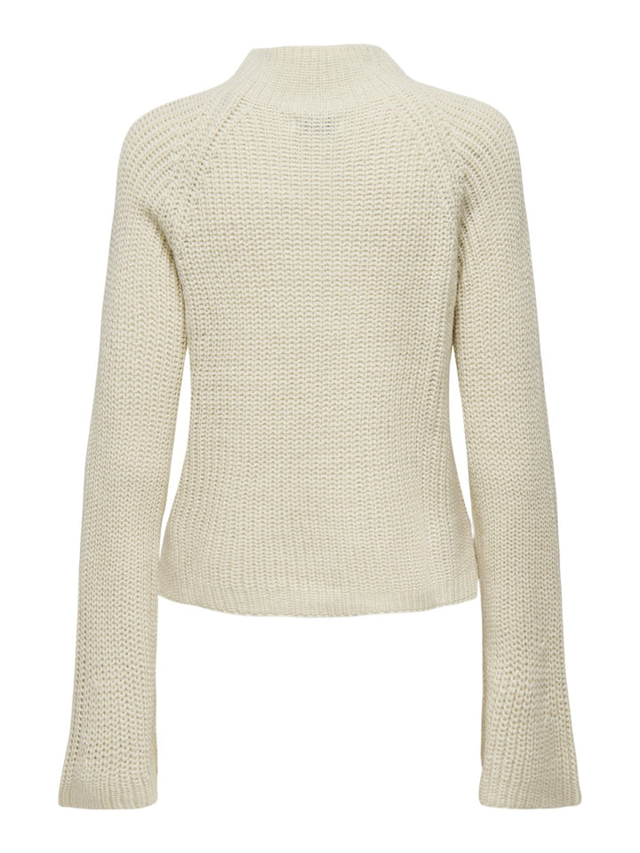 Jdyjusty Tine L/s Hn Slit Pull Knt - Ecru