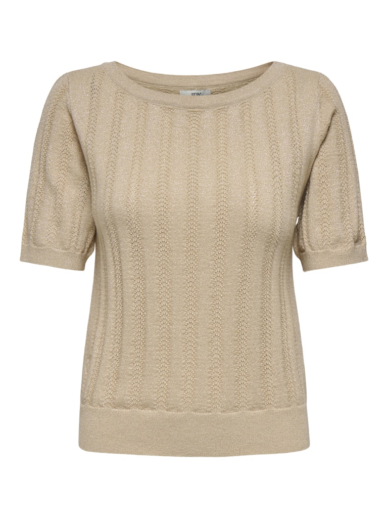 Jdybeauty S/s Boat Neck Glitter Pull Knt - Zand