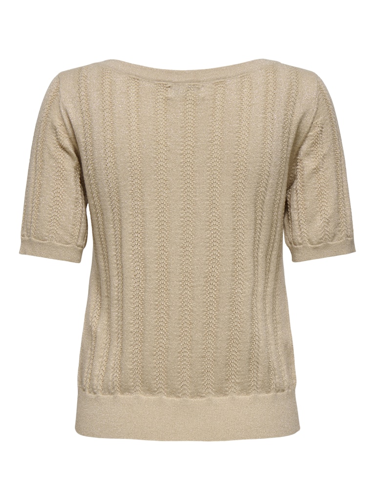 Jdybeauty S/s Boat Neck Glitter Pull Knt - Zand