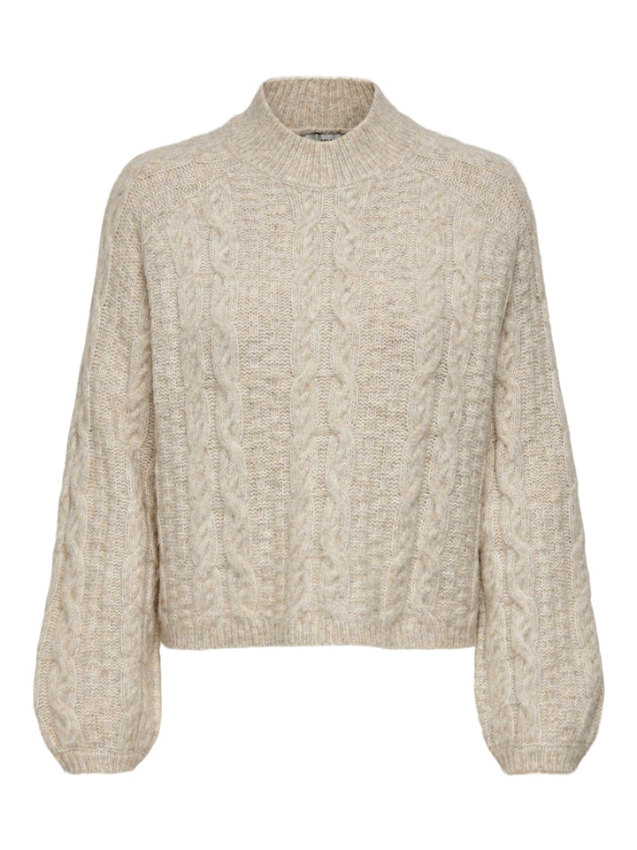 Jdysilja L/s Hn Cable Pullover Knt - Beige