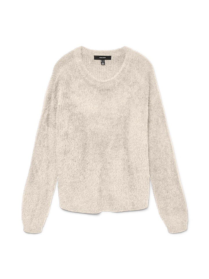 Vmpuff Ls O-neck Pullover Boo - Beige