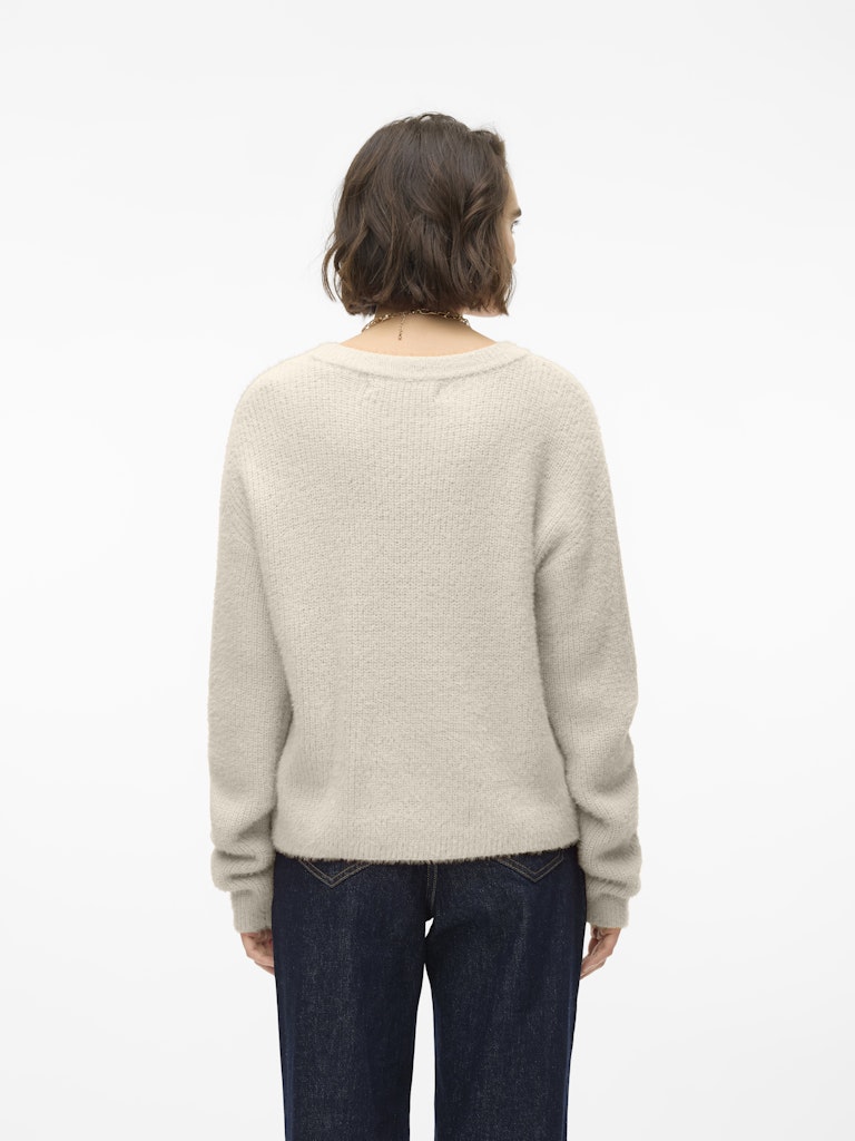 Vmpuff Ls O-neck Pullover Boo - Beige