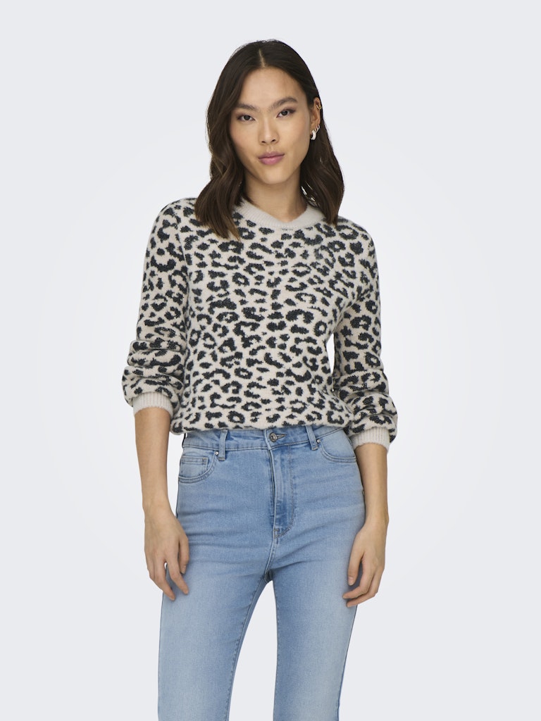 Jdylorraine Animal L/s Pullover Knt Noos - Ecru Dessin