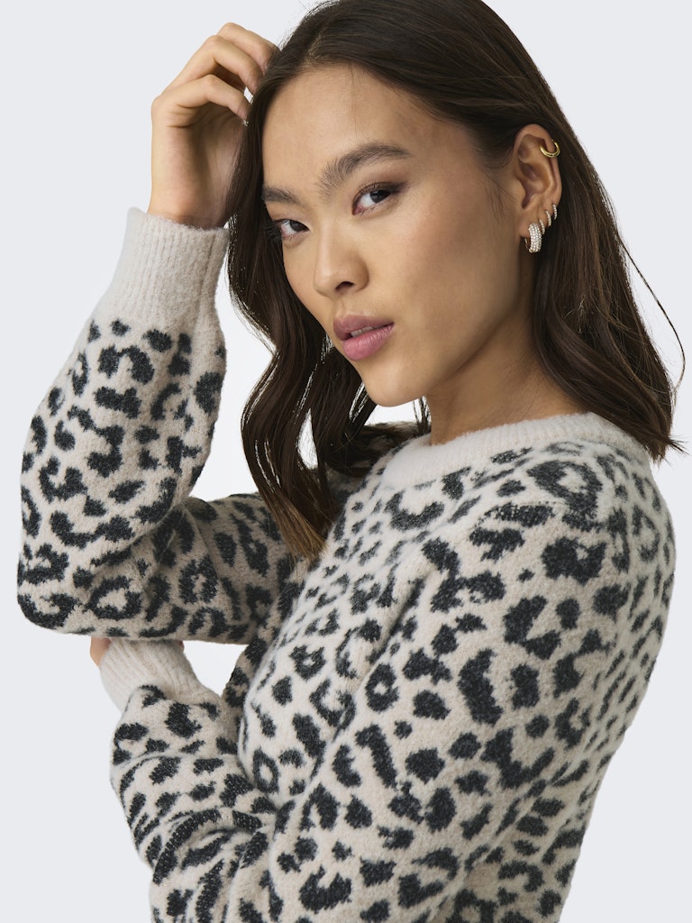 Jdylorraine Animal L/s Pullover Knt Noos - Ecru Dessin