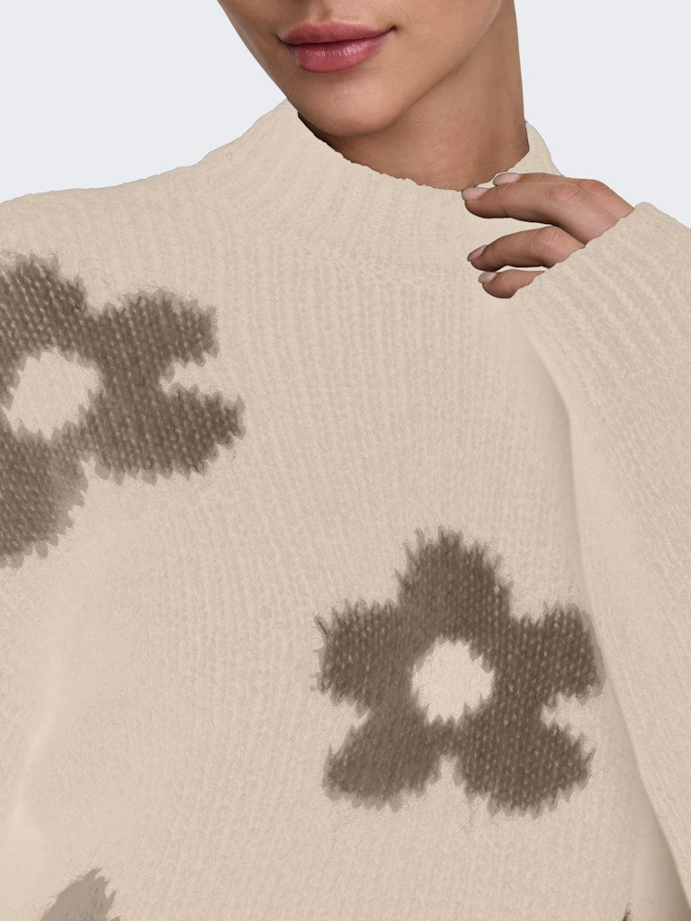 Jdykilian Flower L/s Pullover Knt - Ecru Dessin