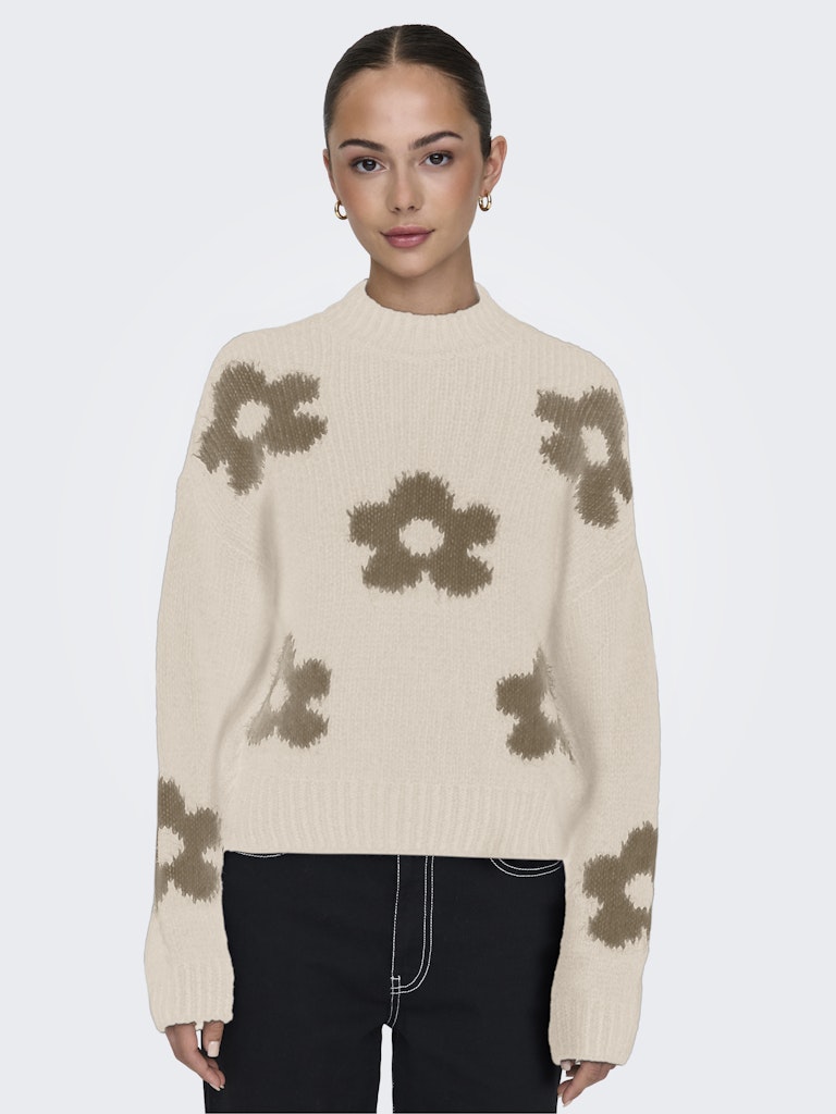Jdykilian Flower L/s Pullover Knt - Ecru Dessin