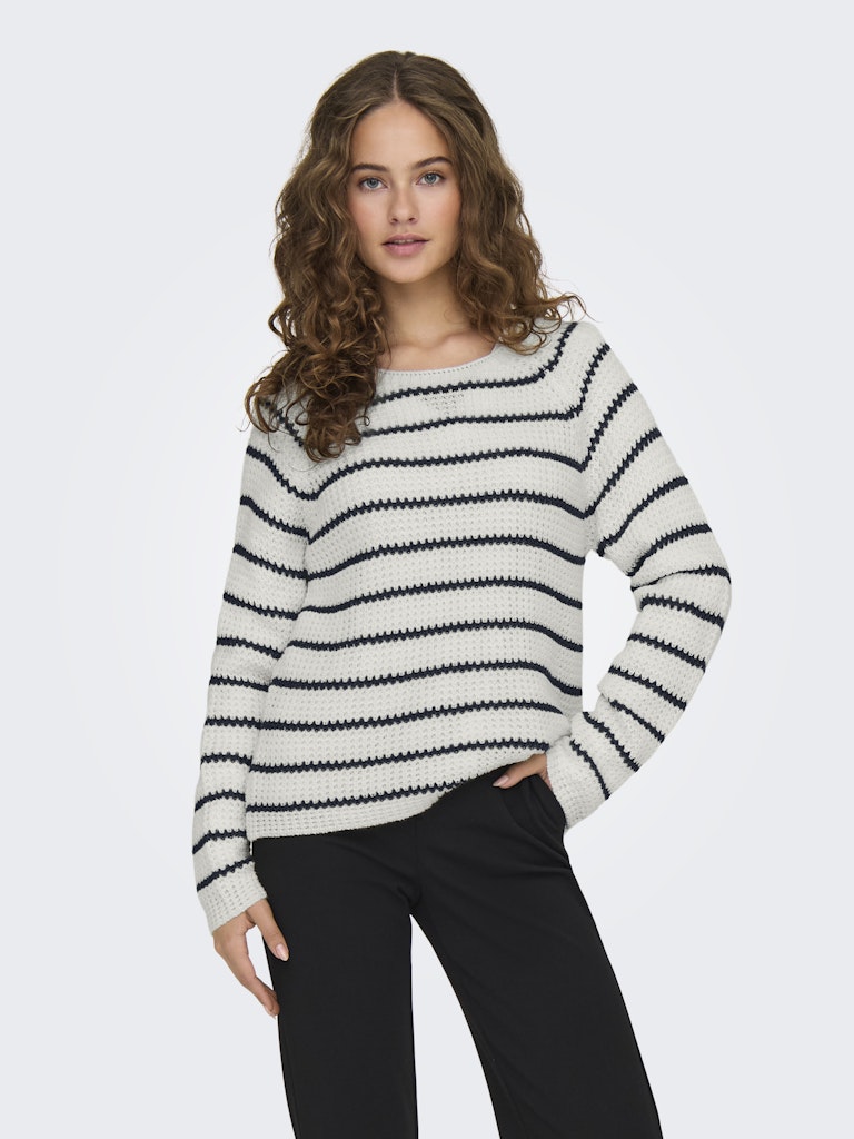 Jdyellen L/s Oneck Raglan Pullover Knt - Wit Dessin
