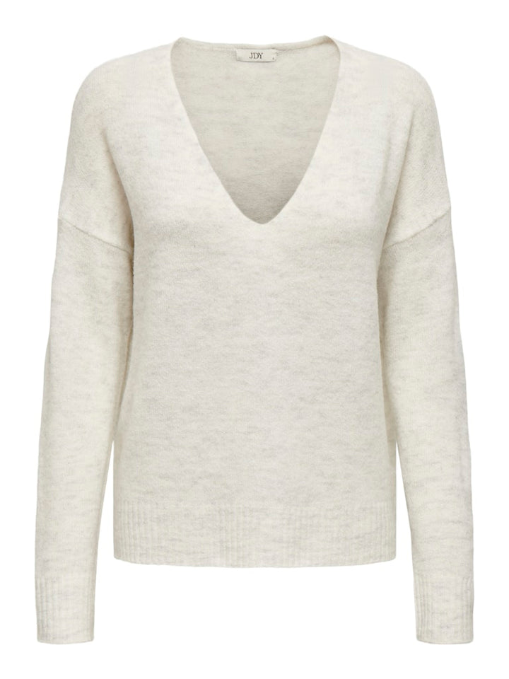 Jdyelanora L/s V-neck Pullo. Knt Noos - Wit Dessin