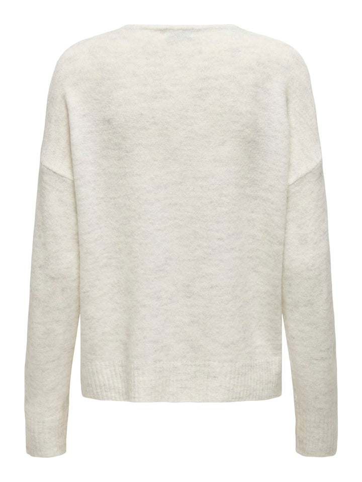 Jdyelanora L/s V-neck Pullo. Knt Noos - Wit Dessin