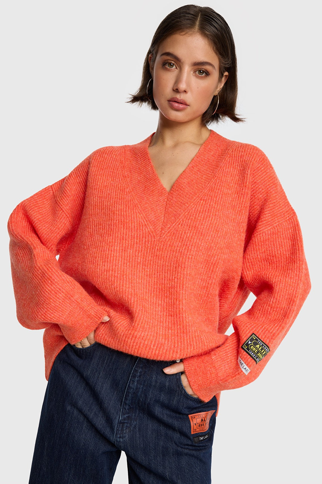 V-neck Pullover - Oranje