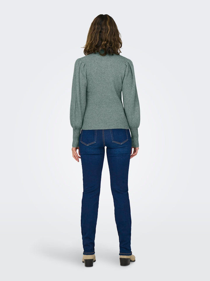 Onlkatia L/s Highneck Pullover Knt Noos - Oud Groen