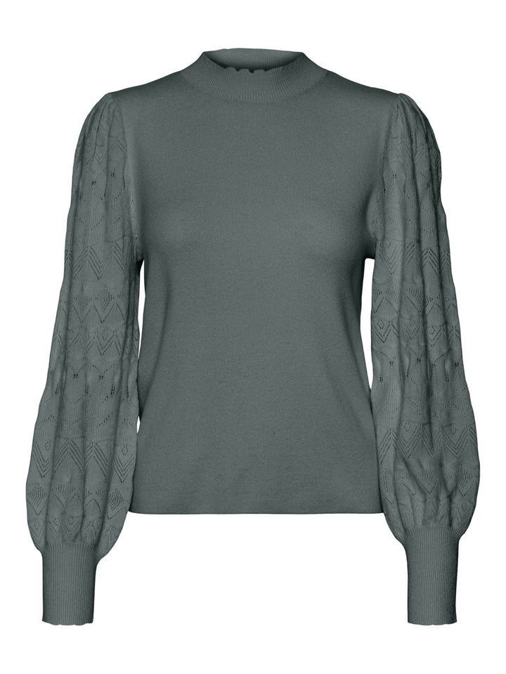 Vmlimone Ls Highneck Pullover Ga Bo - Oud Groen