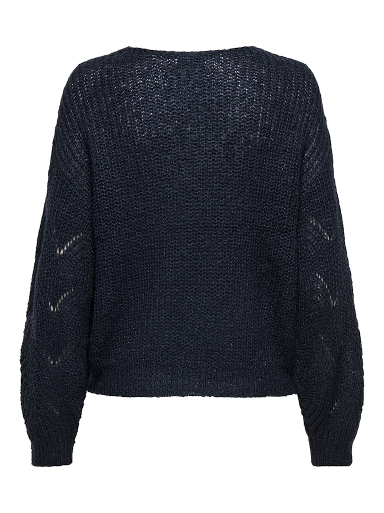 Jdybadut L/s V-neck Struc Glitt Pull Knt - Blauw